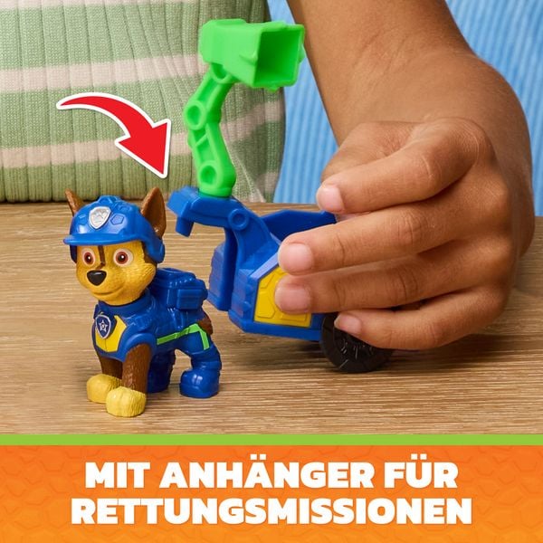 Produktbild: PAW Patrol: Der Dino Film, Chase' Dino Werkzeug-Pack, Chase-Figur mit Anh&auml;nger und Werkzeugen