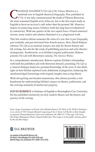 Produktbild: Charles Gildon's The Life of Mr Thomas Betterton, the Late Eminent Tragedian