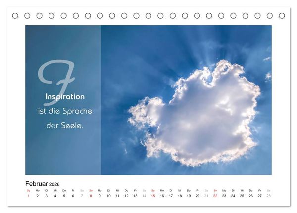 Produktbild: Kraft f&uuml;r Deine Seele (Tischkalender 2026 DIN A5 quer), CALVENDO Monatskalender