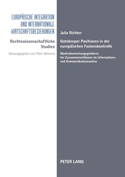Produktbild: Gatekeeper Positionen in der europ&auml;ischen Fusionskontrolle