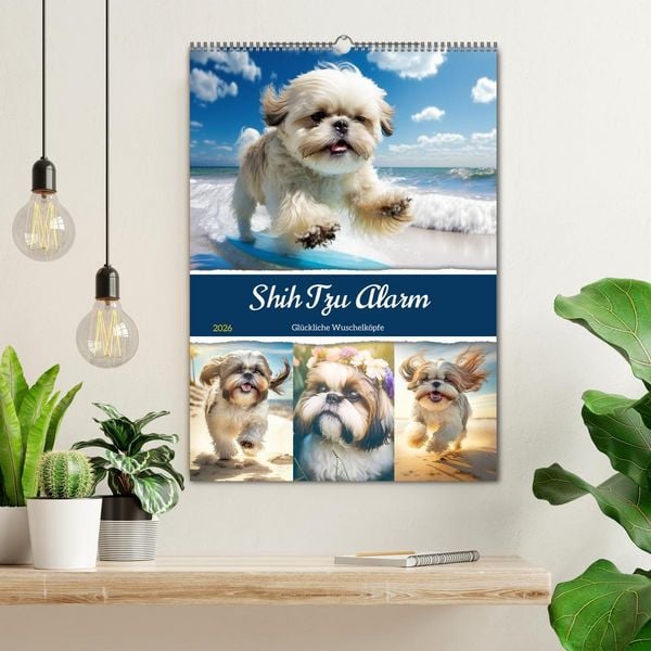 Produktbild: Shih Tzu Alarm. Gl&uuml;ckliche Wuschelk&ouml;pfe (Wandkalender 2026 DIN A2 hoch), CALVENDO Monatskalender