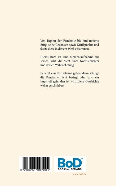 Produktbild: Burgis Gedanken &uuml;ber Corona