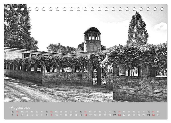 Produktbild: Potsdam schwarz auf wei&szlig; (Tischkalender 2026 DIN A5 quer), CALVENDO Monatskalender