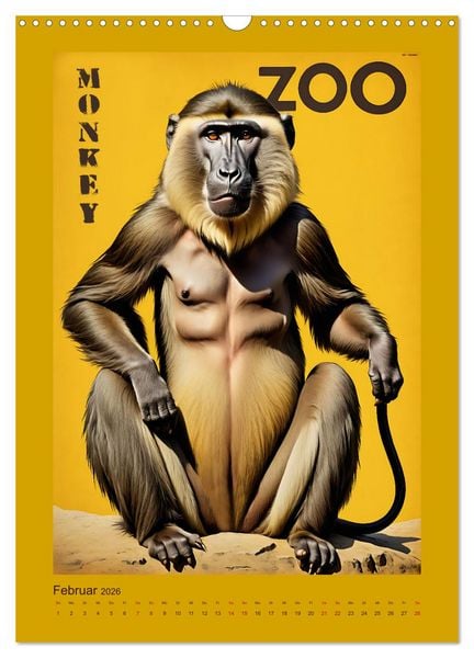 Produktbild: Zoo Vintage-Poster (Wandkalender 2026 DIN A3 hoch), CALVENDO Monatskalender