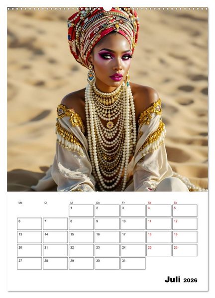Produktbild: W&uuml;stenk&ouml;niginnen (hochwertiger Premium Wandkalender 2026 DIN A2 hoch), Kunstdruck in Hochglanz