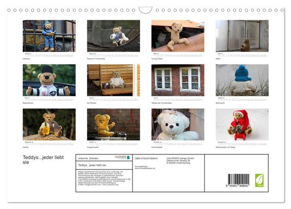 Produktbild: Teddys...jeder liebt sie (Wandkalender 2026 DIN A3 quer), CALVENDO Monatskalender
