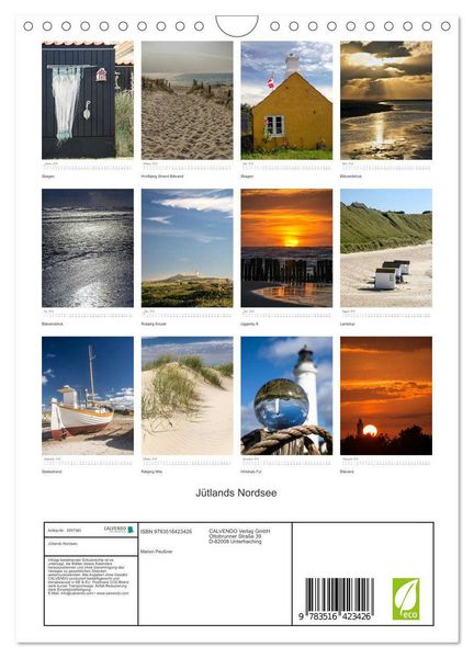 Produktbild: J&uuml;tlands Nordsee (Wandkalender 2026 DIN A4 hoch), CALVENDO Monatskalender