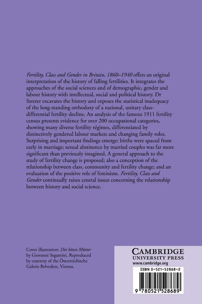 Produktbild: Fertility, Class and Gender in Britain, 1860 1940