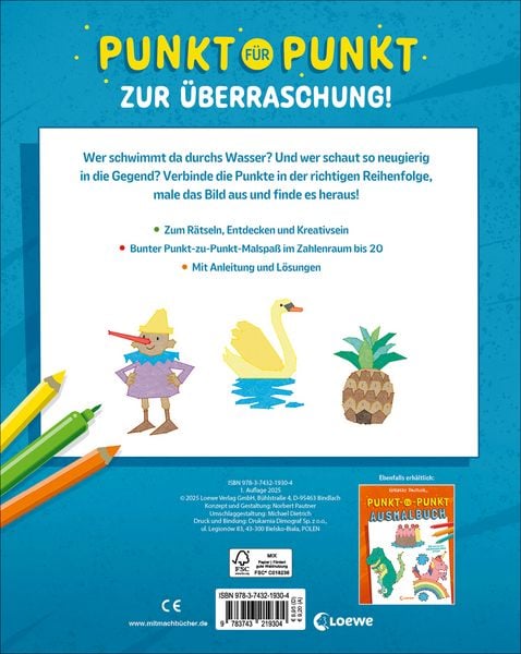 Produktbild: Punkt-zu-Punkt-Ausmalbuch (blau)