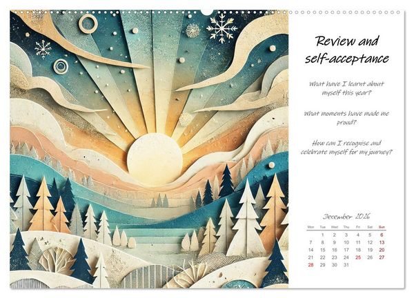 Produktbild: More confidence in 12 months - Collages with reflection questions for a stronger self (Wall Calendar 2026 DIN A2 landscape), CALVENDO 12 Month Wall Calendar