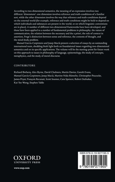 Produktbild: Two-Dimensional Semantics