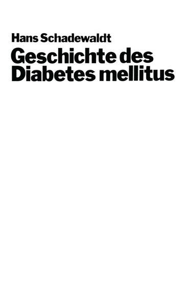 Produktbild: Geschichte des Diabetes mellitus