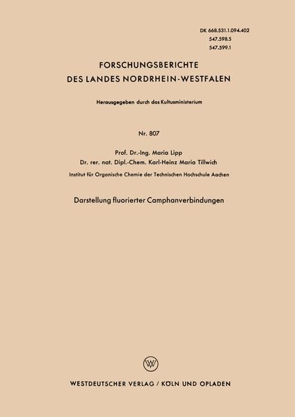 Produktbild: Darstellung fluorierter Camphanverbindungen