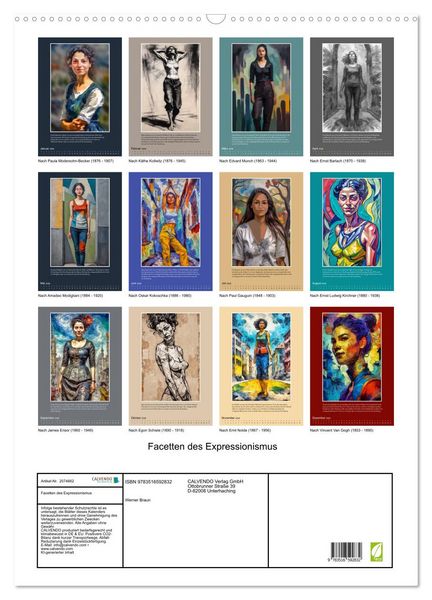 Produktbild: Facetten des Expressionismus (Wandkalender 2026 DIN A2 hoch), CALVENDO Monatskalender