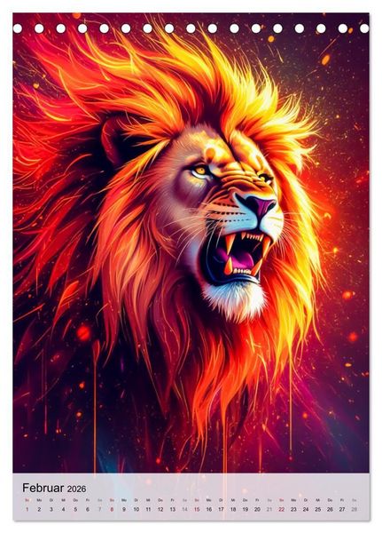 Produktbild: Neon Wildlife (Tischkalender 2026 DIN A5 hoch), CALVENDO Monatskalender