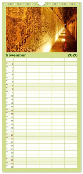 Produktbild: Familienplaner 2026 - Kambodscha &bull; Angkor Wat mit 5 Spalten (Wandkalender, 21 x 45 cm) CALVENDO