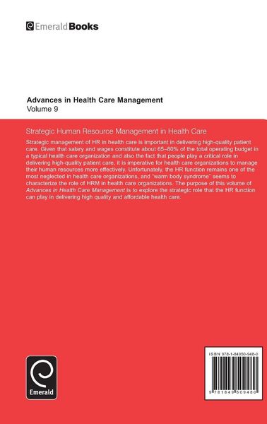 Produktbild: Strategic Human Resource Management in Health Care