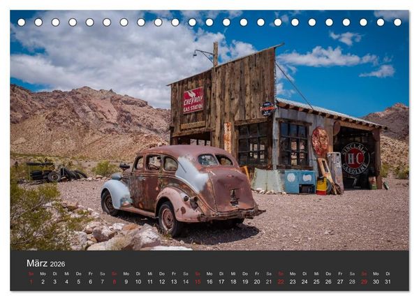 Produktbild: Vergessene Zeitzeugen entlang der Route 66 (Tischkalender 2026 DIN A5 quer), CALVENDO Monatskalender