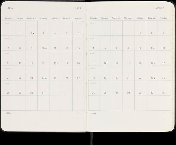 Produktbild: Moleskine 12 Month 25 Weekly Horizont. Pocket Geb Black