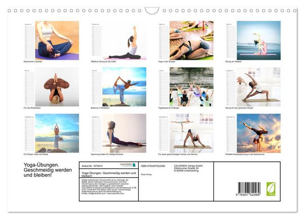 Produktbild: Yoga-&Uuml;bungen. Geschmeidig werden und bleiben! (Wandkalender 2026 DIN A3 quer), CALVENDO Monatskalender