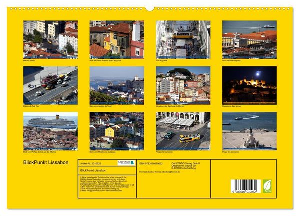 Produktbild: BlickPunkt Lissabon (hochwertiger Premium Wandkalender 2026 DIN A2 quer), Kunstdruck in Hochglanz