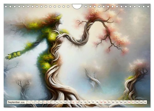Produktbild: Lebendige Natur - Mystische Baumgeister (Wandkalender 2026 DIN A4 quer), CALVENDO Monatskalender