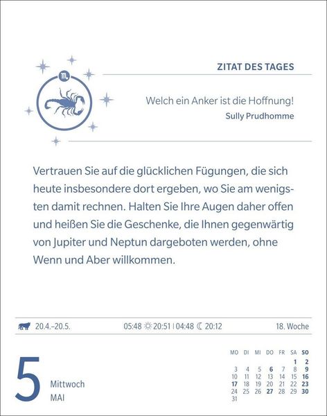 Produktbild: Skorpion Sternzeichenkalender 2027 - Tagesabrei&szlig;kalender - Ihr Horoskop f&uuml;r jeden Tag