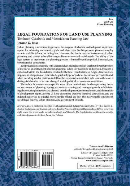 Produktbild: Legal Foundations of Land Use Planning