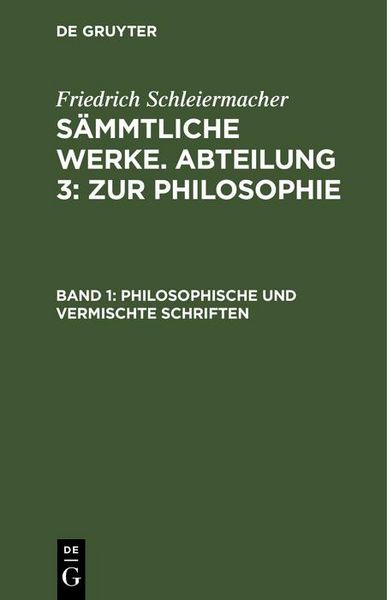Produktbild: Philosophische und vermischte Schriften