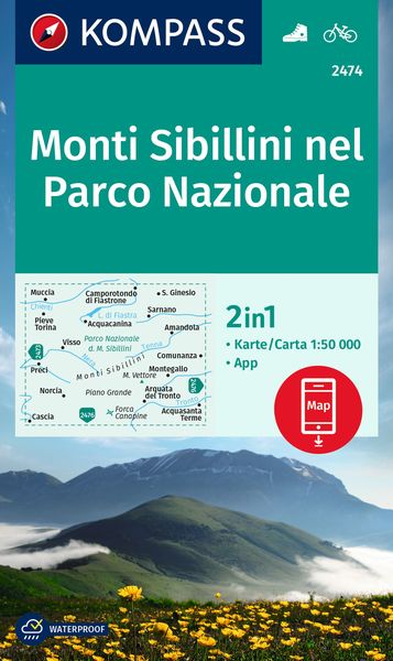 Produktbild: KOMPASS Wanderkarte 2474 Monti Sibillini nel Parco Nazionale 1:50.000