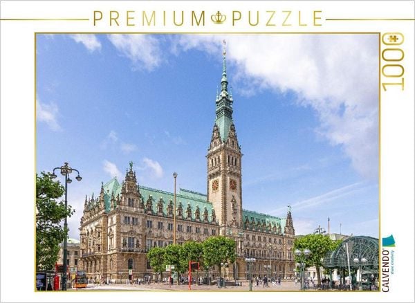 CALVENDO Puzzle Rathaus, Hamburg | 1000 Teile Lege-Größe 64 × 48 cm Foto-Puzzle für glückliche Stunden