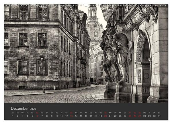 Produktbild: Dresden Schwarz Weiss 2026 (Wandkalender 2026 DIN A2 quer), CALVENDO Monatskalender