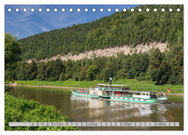 Produktbild: S&Auml;CHSISCHE SCHWEIZ - M&auml;rchenland an der Elbe (Tischkalender 2026 DIN A5 quer), CALVENDO Monatskalender