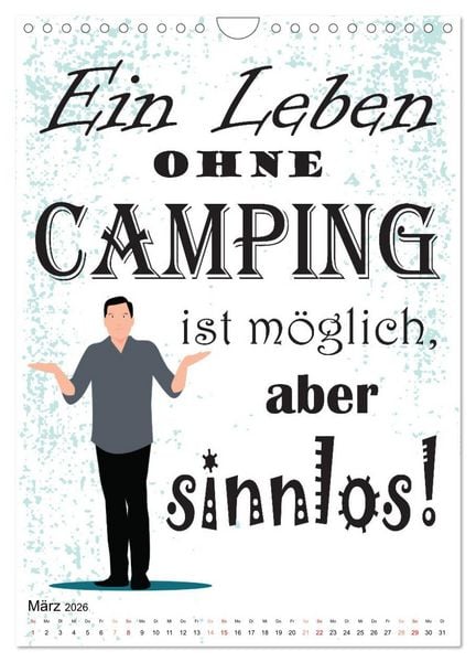Produktbild: CampingSpr&uuml;che (Wandkalender 2026 DIN A4 hoch), CALVENDO Monatskalender