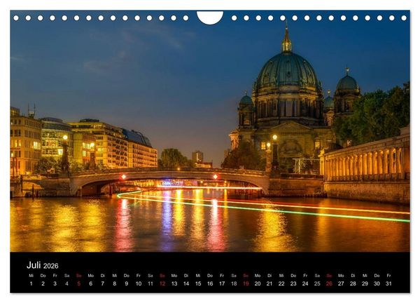 Produktbild: Berlin City bei Nacht (Wandkalender 2026 DIN A4 quer), CALVENDO Monatskalender