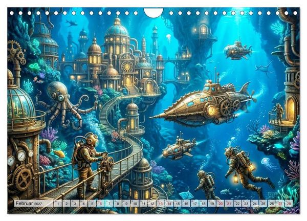 Produktbild: Steampunkwelten - Das Herz der Zeit (Wandkalender 2027 DIN A4 quer), CALVENDO Monatskalender