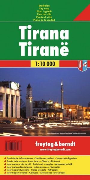 Produktbild: freytag & berndt Stadtplan Tirana 1:10.000