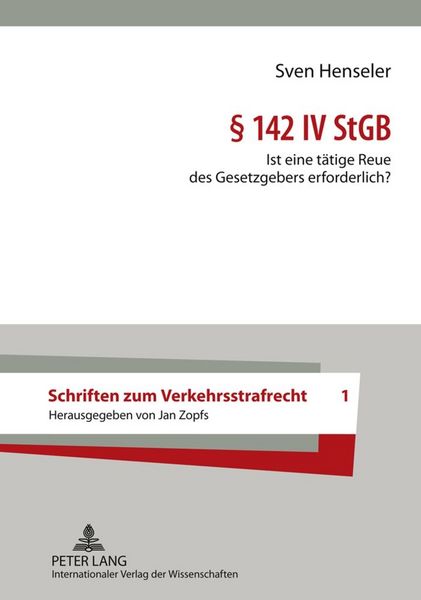 Produktbild: &sect; 142 IV StGB