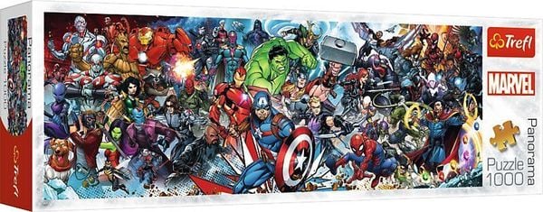 Produktbild: Puzzle 1000 Panorama Marvel Universum