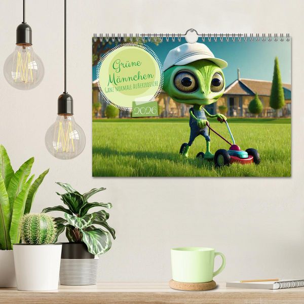 Produktbild: Gr&uuml;ne M&auml;nnchen - Ganz normale Au&szlig;erirdische (Wandkalender 2026 DIN A4 quer), CALVENDO Monatskalender