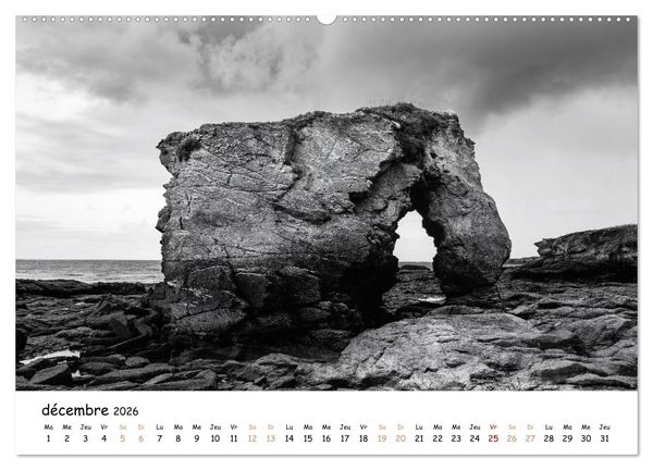 Produktbild: Terres de contraste &ndash; Une ann&eacute;e en monochrome (Calendrier mural 2026 DIN A2 vertical) calendrier de bureau