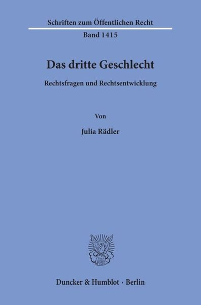 Produktbild: Das dritte Geschlecht.