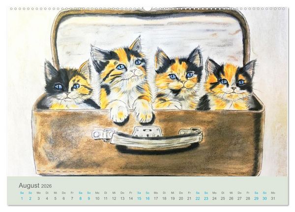 Produktbild: KATZEN PortraiTierART (Wandkalender 2026 DIN A2 quer), CALVENDO Monatskalender