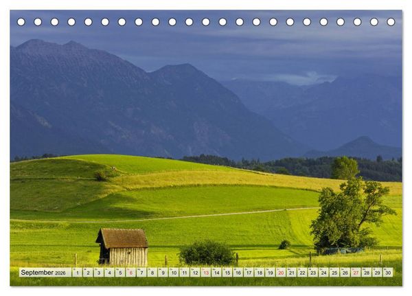 Produktbild: Das Blaue Land - Himmel, Seen und Berge im bayerischen Voralpenland (Tischkalender 2026 DIN A5 quer), CALVENDO Monatskalender