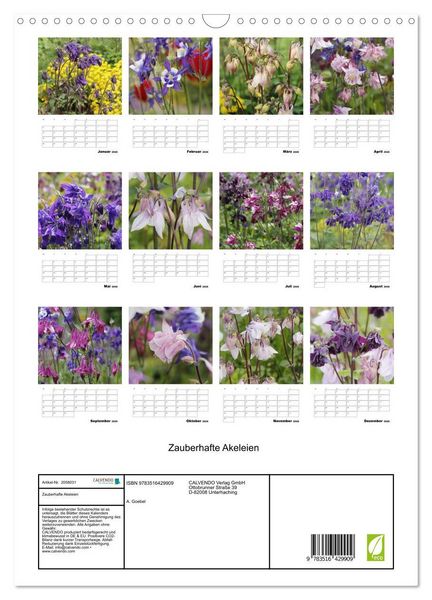 Produktbild: Zauberhafte Akeleien (Wandkalender 2026 DIN A3 hoch), CALVENDO Monatskalender