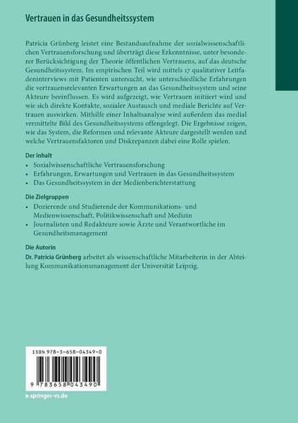 Produktbild: Vertrauen in das Gesundheitssystem