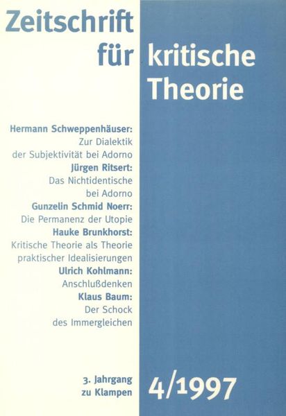 Produktbild: Zeitschrift f&uuml;r kritische Theorie / Zeitschrift f&uuml;r kritische Theorie, Heft 4 (1997)