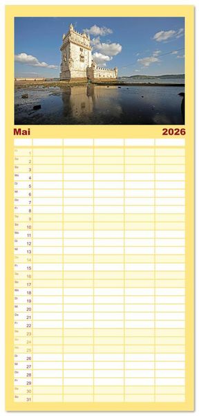 Produktbild: Familienplaner 2026 - Portugal mit 5 Spalten (Wandkalender, 21 x 45 cm) CALVENDO