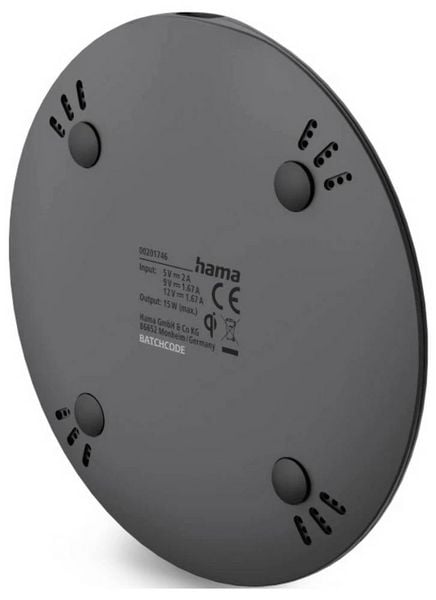 Produktbild: Hama Induktions-Ladeger&auml;t 15 W 201746 00201746 Ausg&auml;nge Induktionslade-Standard Schwarz