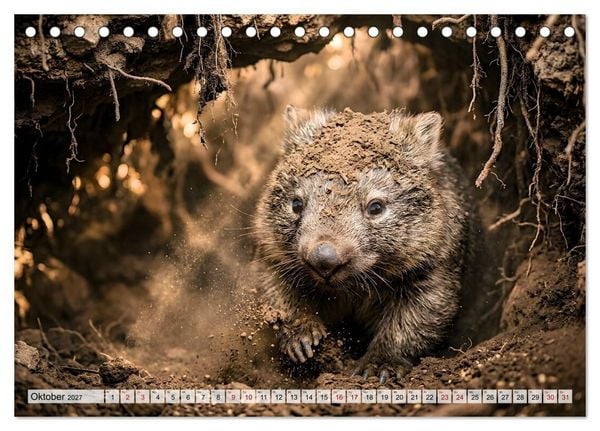 Produktbild: Niedliche Wombats - Australiens flauschige Beuteltiere zum Verlieben (Tischkalender 2027 DIN A5 quer), CALVENDO Monatskalender